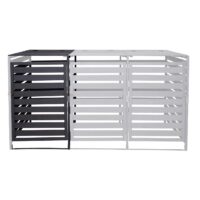 XL Mülltonnenbox aus Massivholz anthrazit erweiterbar für 1–2 Tonnen