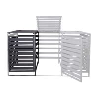 XL Mülltonnenbox aus Massivholz anthrazit erweiterbar für 1–2 Tonnen