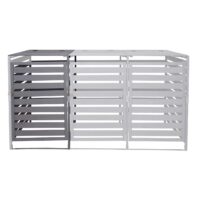 Mülltonnenbox XL aus Massivholz hellgrau erweiterbar 114x67x97 cm