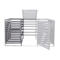 Mülltonnenbox XL aus Massivholz hellgrau erweiterbar 114x67x97 cm