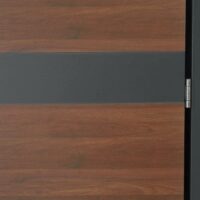 Mülltonnenbox XL aus Metall anthrazit mit dunkler Holzoptik