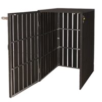 Mülltonnenbox XL anthrazit aus Metall mit Holzoptik erweiterbar