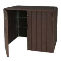 Mülltonnenbox XL aus Metall in brauner Holzoptik erweiterbar