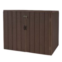 Mülltonnenbox XL aus Metall in brauner Holzoptik erweiterbar