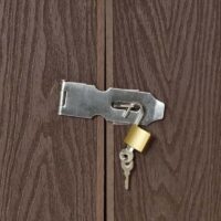 Mülltonnenbox XL aus Metall in brauner Holzoptik erweiterbar