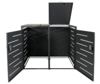 Mülltonnenbox XL aus Stahl anthrazit erweiterbar für 2–4 Tonnen