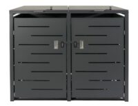 Mülltonnenbox XL aus Stahl anthrazit erweiterbar für 2–4 Tonnen