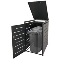 Mülltonnenbox XL aus Stahl anthrazit erweiterbar und wetterfest