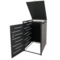 Mülltonnenbox XL aus Stahl anthrazit erweiterbar und wetterfest