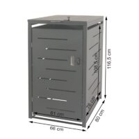Mülltonnenbox XL aus Stahl anthrazit erweiterbar und wetterfest