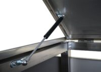 Mülltonnenbox XL aus WPC und Edelstahl anthrazit für 2 bis 4 Tonnen