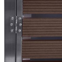 Mülltonnenbox XL aus WPC und Edelstahl in Walnuss-Optik für 2 bis 4 Tonnen