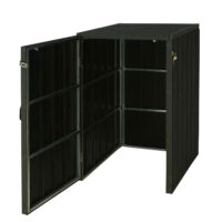 Mülltonnenbox XL anthrazit aus WPC und Metall in Holzoptik erweiterbar