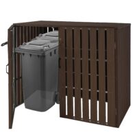 WPC Mülltonnenbox XL braun aus Metall mit Holzoptik erweiterbar