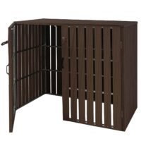 WPC Mülltonnenbox XL braun aus Metall mit Holzoptik erweiterbar