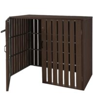 WPC Mülltonnenbox XL braun aus Metall mit Holzoptik erweiterbar