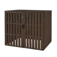 WPC Mülltonnenbox XL braun aus Metall mit Holzoptik erweiterbar