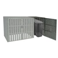 WPC Mülltonnenbox XL grau aus Metall in Holzoptik erweiterbar