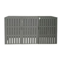 WPC Mülltonnenbox XL grau aus Metall in Holzoptik erweiterbar