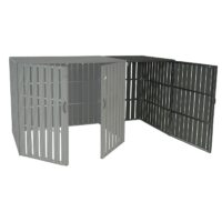 WPC Mülltonnenbox XL grau aus Metall in Holzoptik erweiterbar