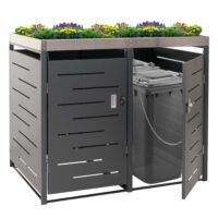 XXL Mülltonnenbox aus Edelstahl mit Pflanzkasten wetterfest erweiterbar