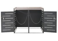 XXL Mülltonnenbox aus Edelstahl mit Pflanzkasten wetterfest erweiterbar