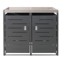 XXL Mülltonnenbox aus Edelstahl mit Pflanzkasten wetterfest erweiterbar