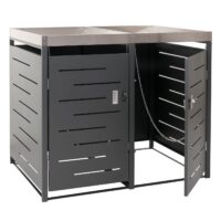 XXL Mülltonnenbox aus Edelstahl mit Pflanzkasten wetterfest erweiterbar