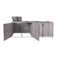 Erweiterbare XXL Mülltonnenbox aus Holz anthrazit-grau für 4–8 Tonnen