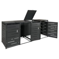 Mülltonnenverkleidung 4er aus Stahl anthrazit erweiterbar wetterfest