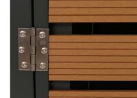 Mülltonnenverkleidung 4er aus WPC und Metall Teak-Optik wetterfest