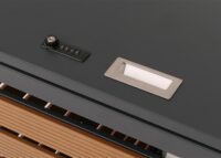 Mülltonnenverkleidung 4er aus WPC und Metall Teak-Optik wetterfest