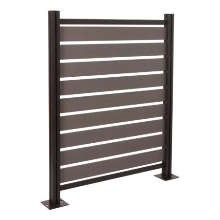 Mülltonnenverkleidung Alu Holzoptik erweiterbar 130x110cm grau