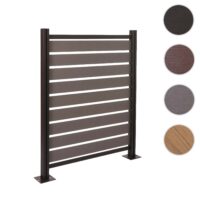 Mülltonnenverkleidung Alu Holzoptik erweiterbar 130x110cm grau