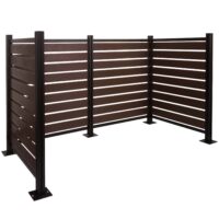 Mülltonnenverkleidung Alu Zaun Holzoptik erweiterbar braun