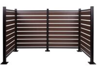 Mülltonnenverkleidung Alu Zaun Holzoptik erweiterbar braun