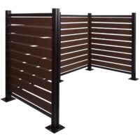 Mülltonnenverkleidung Alu Zaun Holzoptik erweiterbar braun