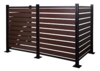 Mülltonnenverkleidung Alu Zaun Holzoptik erweiterbar braun