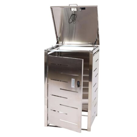 Mülltonnenverkleidung aus Edelstahl erweiterbar 103x60x62 cm