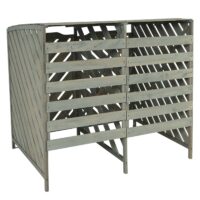 Große Mülltonnenverkleidung aus Holz grau erweiterbar MVG-zertifiziert