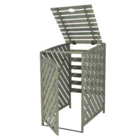 Mülltonnenverkleidung XL aus Holz grau für 1 bis 2 Tonnen 120x68x98 cm