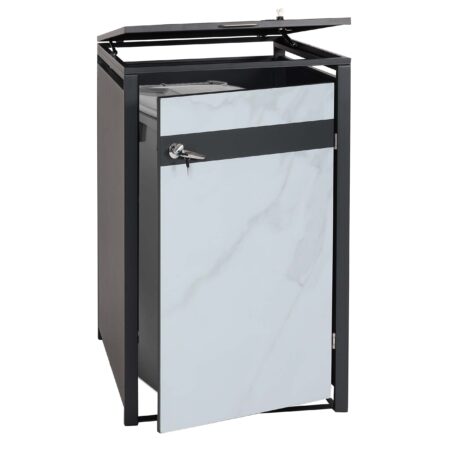 Mülltonnenverkleidung aus Metall anthrazit-marmor erweiterbar