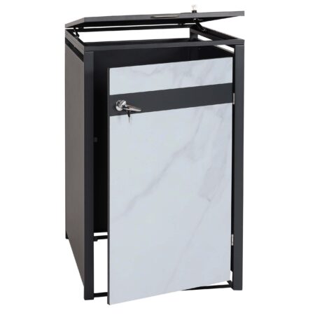 Mülltonnenverkleidung aus Metall anthrazit-marmor erweiterbar