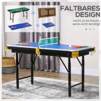 2-in-1 Multigame Spieletisch für Tischtennis und Billard, idealer Spieltisch für Kinder und Erwachsene.