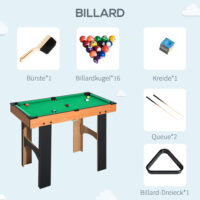 4-in-1 Multispieltisch mit Tischfußball, Tischhockey, Tischtennis und Billard, ideal für Spielspaß.