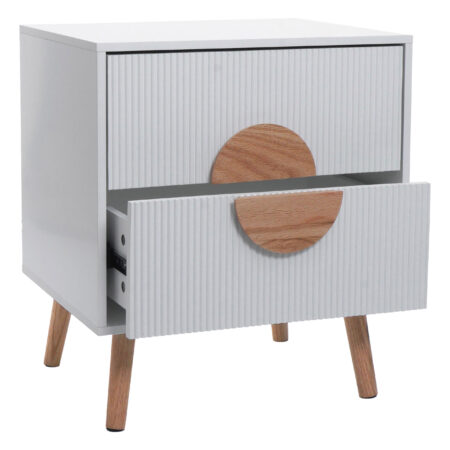 Nachttisch Kommode Beistelltisch 3D-Design Schublade 55x48x41cm weiss