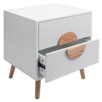 Nachttisch Kommode Beistelltisch 3D-Design Schublade 55x48x41cm weiss