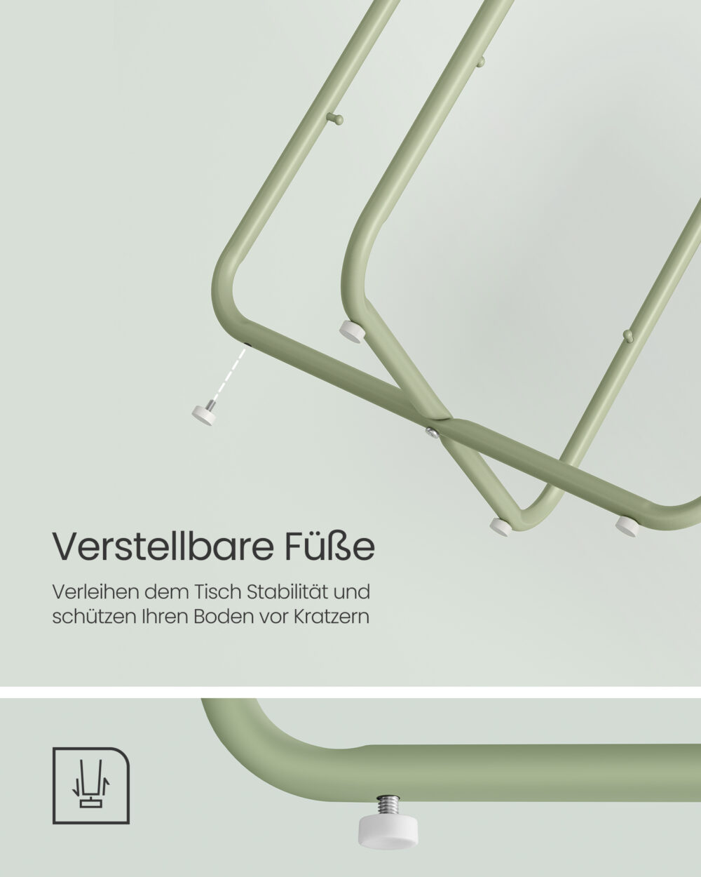 Nachttisch Beistelltisch Grün-Weiss.