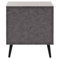 Nachttisch Beistelltisch Schublade Fischgrätenmuster 55x48x40cm Marmor-Optik grau