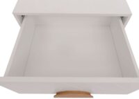 Nachttisch Kommode Beistelltisch Fischgrätenmuster Schublade 55x48x40cm weiss